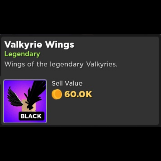 Other Op Valkyrie Wings White Painted Rumble Quest Legendary Back Cosmetics In Game Items Gameflip - valkyrie roblox hat