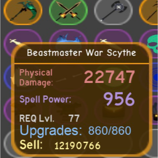 Roblox Dungeon Quest Beastmaster War Scythe