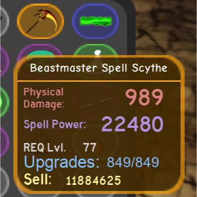 Other Dungeon Quest Beastmaster Spell Scythe In Game Items