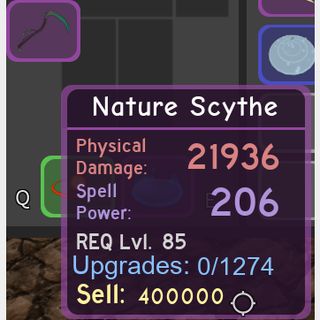 Other Purple Nature Scythe Dq In Game Items Gameflip - purple scythe roblox