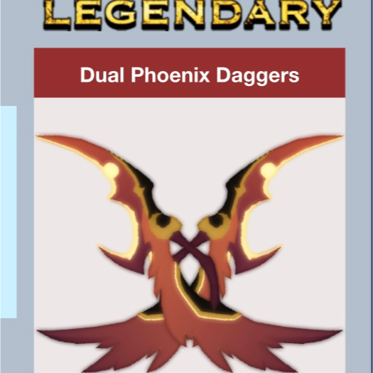 Other Dungeon Quest Dual Phoenix Daggers Dq In Game Items Gameflip - roblox dungeon quest dual jade daggers