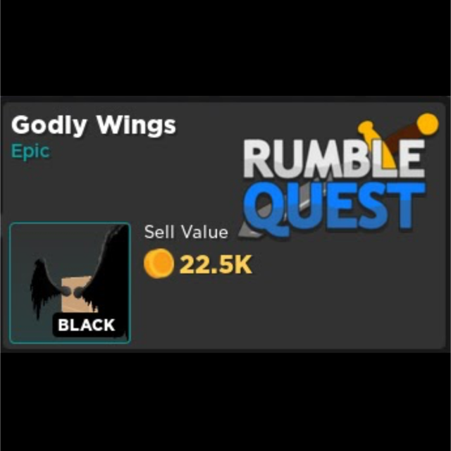 Other Op Godly Wings Black Painted Rq Rumble Quest Roblox In Game Items Gameflip - roblox how to get wings on games