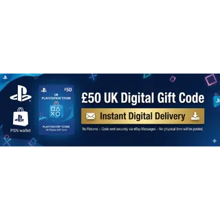 PSN UK £50 GBP | PlayStation Store Digital Code | Instant Delivery