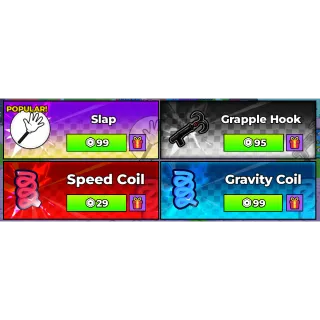 slap , grapple hook , speed coil , gravity coil - Find the Brainrot