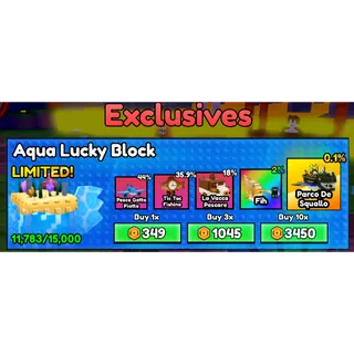 aqua lucky block 10x - Survive LAVA for Brainrots