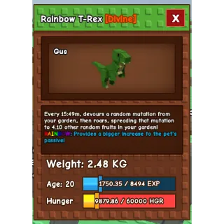 rainbow t-rex - GROW A GARDEN