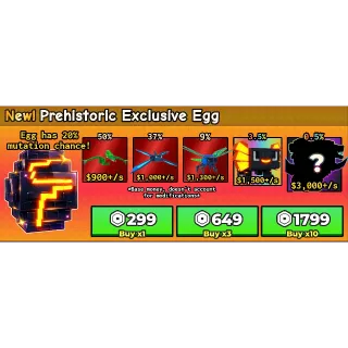 PREHISTORIC EXCLUSIVE EGG 30x - CATCH AND TAME