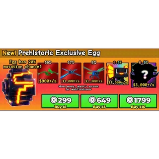 PREHISTORIC EXCLUSIVE EGG 50x - CATCH AND TAME