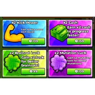 Kick a Lucky Block - VIP, 2X Cash, 2x Brainrot Luck, and 2x Mutation Luck