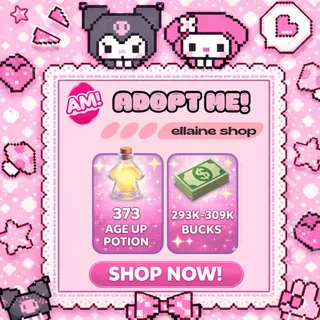 375 Age Up Potions, 293K-309k Bucks [Adopt Me Account]