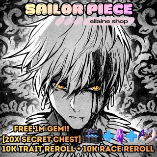 Gilgamesh with Babylon Key [with free 20 secret chest + 10k Trait Reroll + 10k Race Reroll] - Sailor Piece