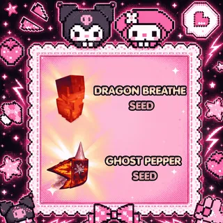 1x Dragon's Breath Seed + 1x Ghost Pepper Seed - Grow a Garden 2