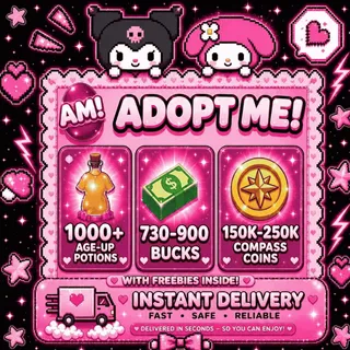 150K-250K Compass Coins, 1000+ Age-Up Potions, 730K-900K Bucks [Adopt Me Account]
