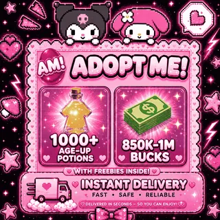 1,000+ Age-Up Potions, 800k-1M Bucks With freebies inside! [Adopt Me Account]