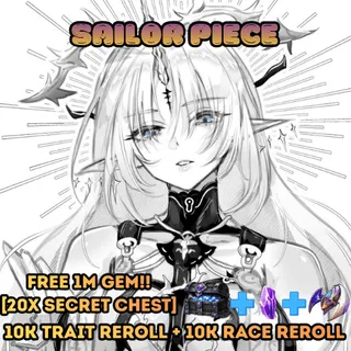 CARTETHYIA / BLESSED MAIDEN set with F MOVE [with free 20 secret chest + 10k Trait Reroll + 10k Race Reroll]  - Sailor Piece