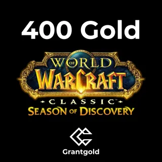 400 GOLD WOW SOD (EU & US); ALL SERVERS; WORLD OF WARCRAFT CLASSIC SEASON OF DISCOVERY