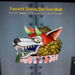 Glowing Blue Devil Mask