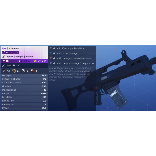 Fortnite Epic Assault Rifle Razorwire Pc Other Games Gameflip - fortnite epic assault rifle razorwire pc