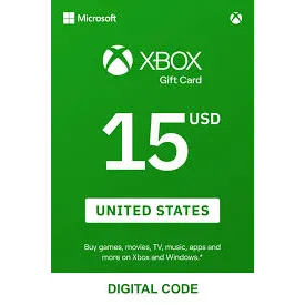  $15.00 USD Xbox Gift Card