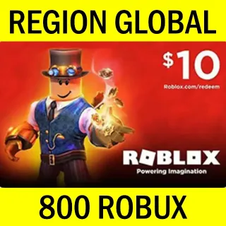 $10.00 Roblox (800 ROBUX)