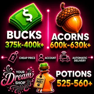 🧪 Age Up Potions + 💰 Bucks + ✨ Acorns