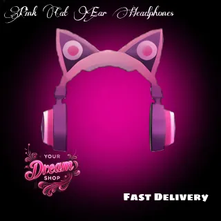 Pink cat ear headphones