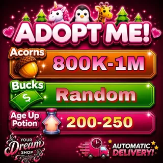 🧪 Age Up Potions + 💰 Bucks + ✨ Acorns