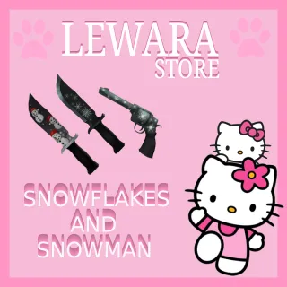 snowflakes gun and knife and snowman knife mm2
