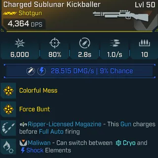 Borderlands 4 Modded Charged Sublunar Kickballer 