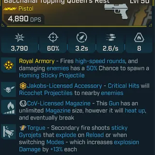 Borderlands 4 Modded Topping Queen Rest