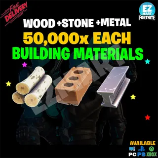50,000x Each Wood+Stone+Metal