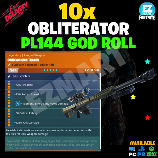 10x Obliterator - Fortnite Game Items - Gameflip