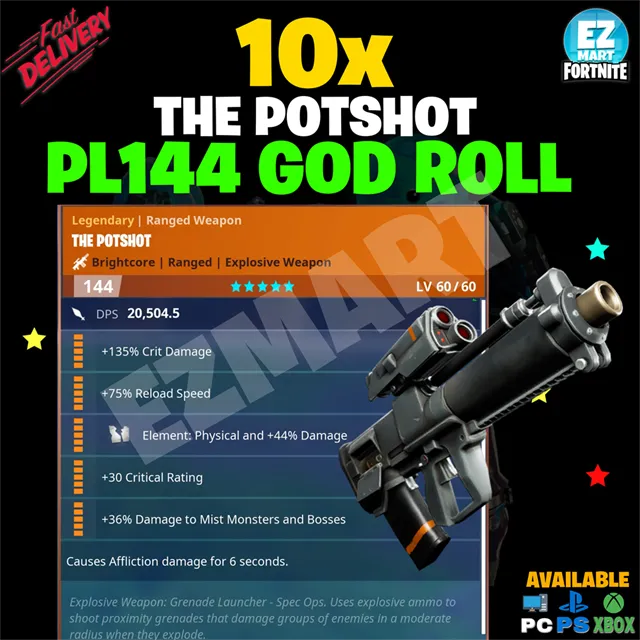 10x The Potshot (Physical) Fortnite Game Items Gameflip