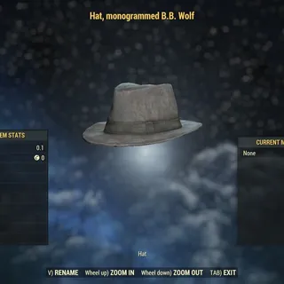 Hat, monogrammed B.B Wolf (Mega Rare Dev)