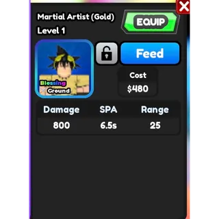 Martial artist gold astd 
