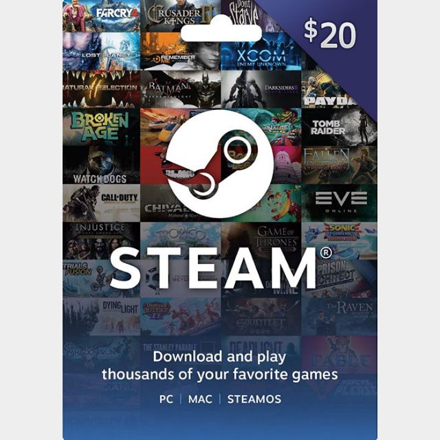 20.00 Steam Steam Gift Cards Gameflip