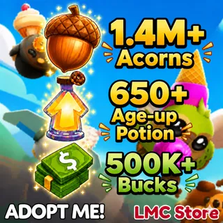 🌰1,4M+ Acorns | 💰500K+ Bucks | 🧪650+ Age-Up Potion