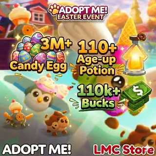 Adopt Me Account | 3M+ Candy Eggs | 110K-120K Bucks | 100-140 Pots