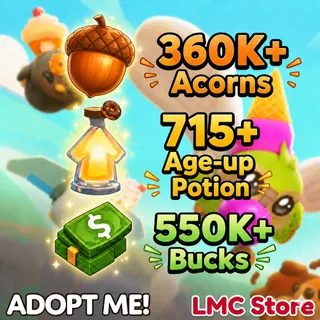 🌰400K+ Acorns | 💰550K+ Bucks | 🧪720+ Age-Up Potion