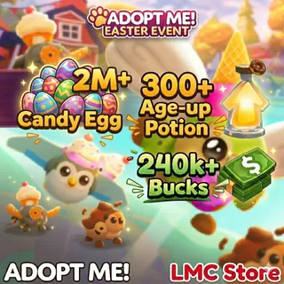 Adopt Me Account | 300+ Pots | 240k+ Bucks |2M+ Candy Eggs