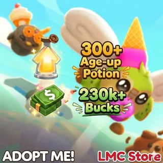 2x Adopt Me Account total: 435K Bucks | 574 Age-Up Potion