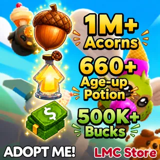 🌰1M-1,5M+ Acorns | 💰500K+ Bucks | 🧪660+ Age-Up Potion