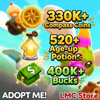 🧭330K+ Compass Coins | 💰400K+ Bucks | 🧪520+ Age-Up Potion