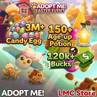 Adopt Me Account | 3M+ Candy Eggs | 150+ Pots | 120k+ Bucks
