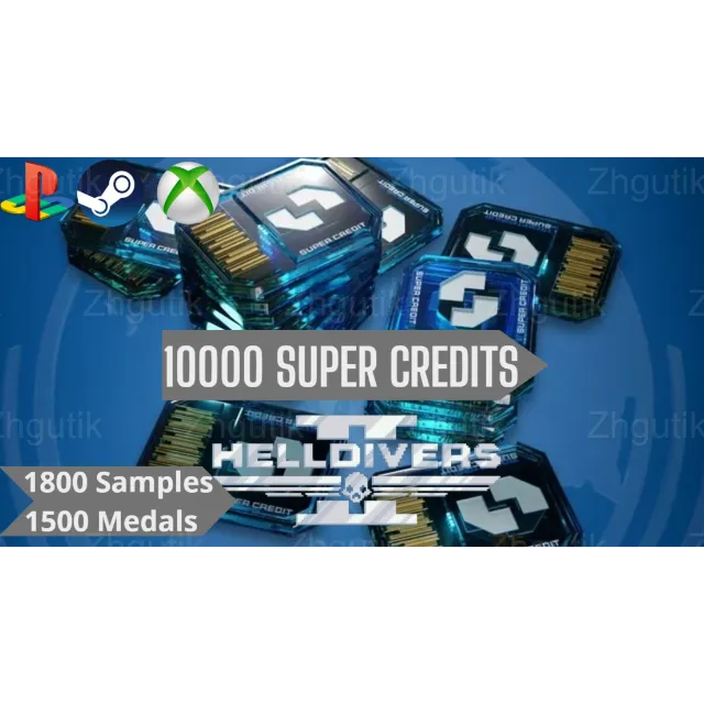 HELLDIVERS 2 ⭐ 10000 SUPER CREDITS ⭐ FREE 2400 SAMPLES ⭐ 2000 MEDALS ⭐ ...