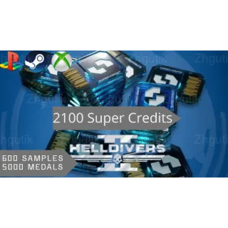 Helldivers 2 ⭐  2100 Super credits ⭐ Free 600 Samples ⭐ 500 Medals ⭐ XP  ⭐ ALL Platform