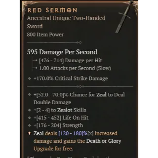 S11 ⭐ 2 GA  Red Sermon