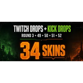 Rust Twitch Drops + Kick Drops | Round 3+49+50+51+52 | 34 Skins