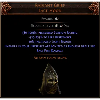 ⭐ Radiant Grief Lace Hood ⭐ GOOD ROLL