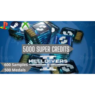 HELLDIVERS 2 ⭐  5000 SUPER CREDITS ⭐ FREE 600 SAMPLES ⭐ 500 MEDALS ⭐ XP ⭐ ALL Platform